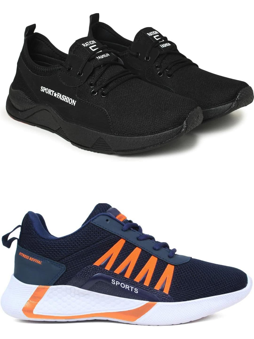 Free Kicks Men Black Mesh Marking Running Sports Shoes - view 1