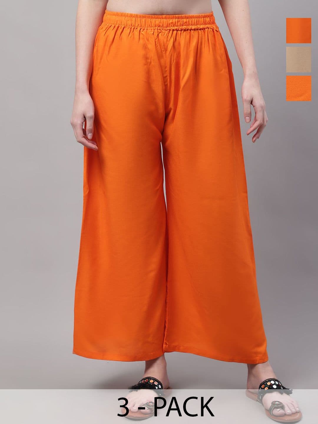 Valles365 by S.C. Women Pack Of 3 Flared Palazzos - view 1