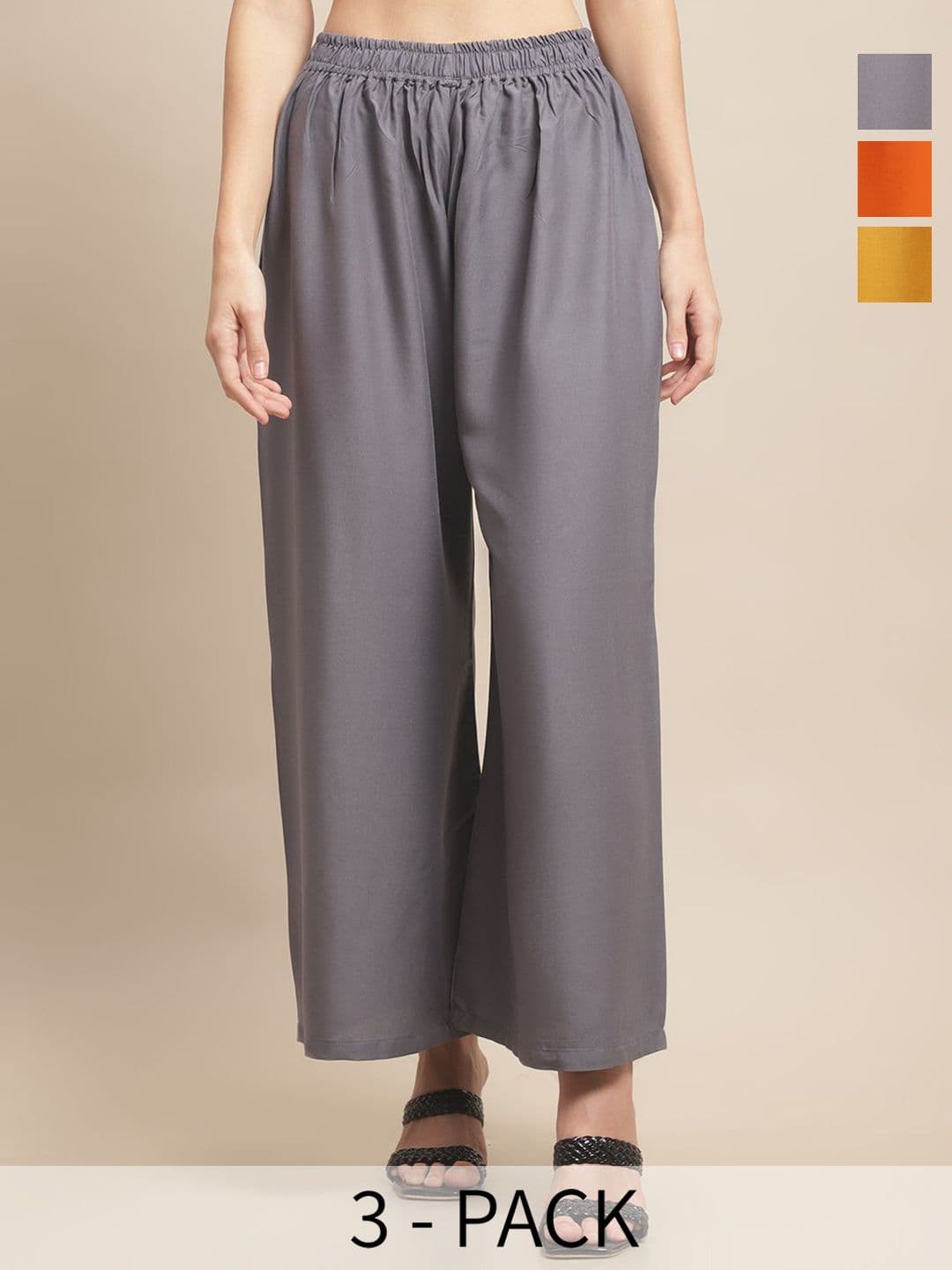 Valles365 by S.C. Pack Of 3 Flared Ethnic Palazzos - view 1