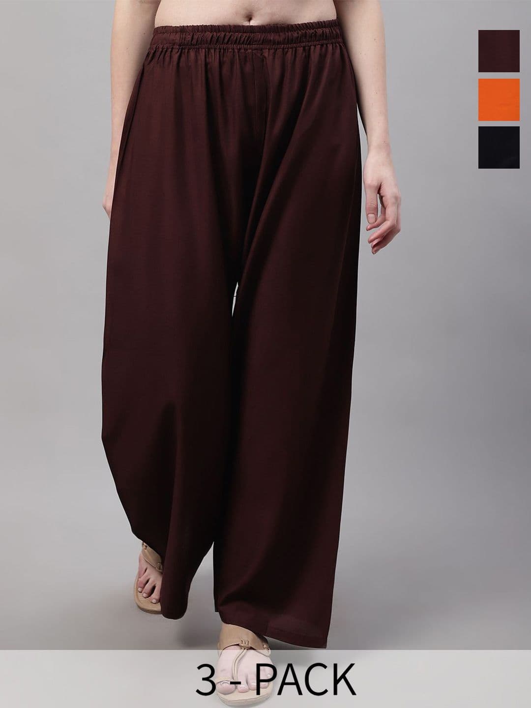 Valles365 by S.C. Women Pack Of 3 Flared Ethnic Palazzos - view 1