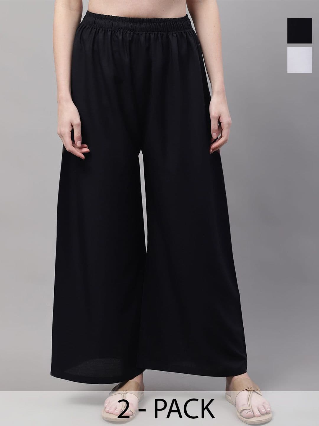 Valles365 by S.C. Women Pack of 2 Flared Palazzos - view 1