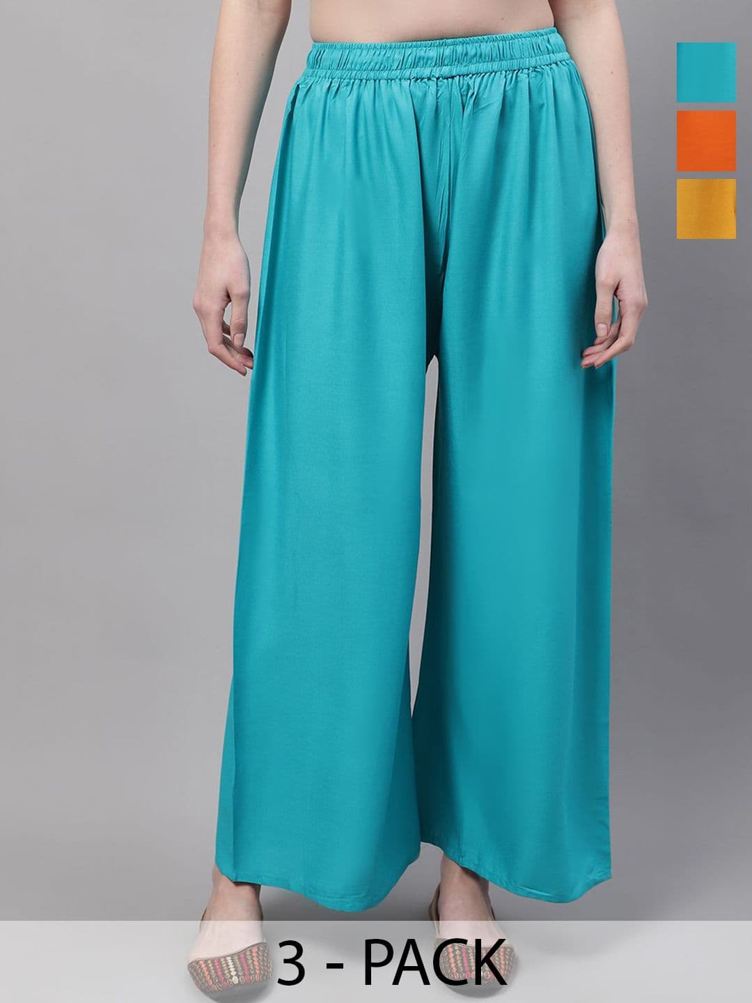 Valles365 by S.C. Women Pack Of 3 Flared Ethnic Palazzos - view 1