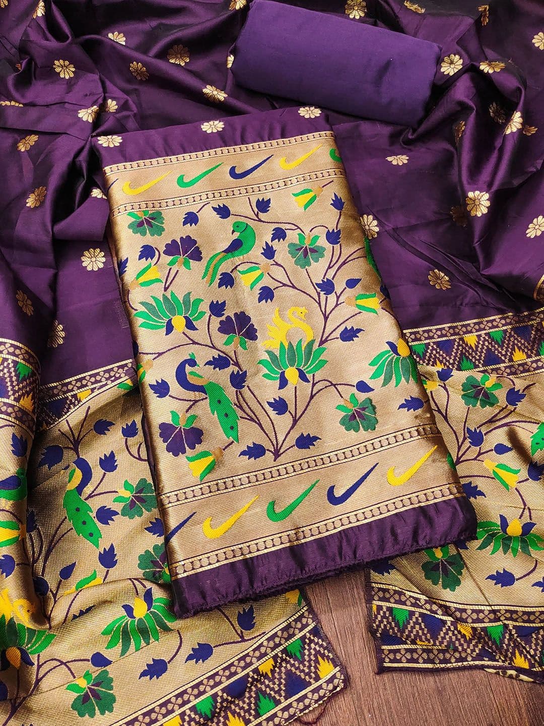 Rangtulika Ethnics Woven Design Unstitched Dress Material - view 1