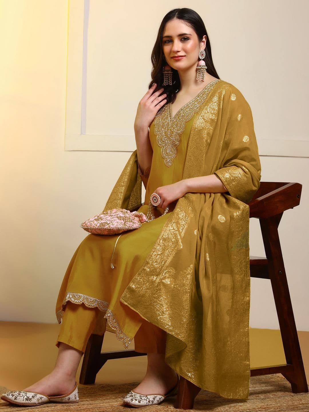 Moda Rapido Embroidered Silk Blend Kurta Sets - view 1