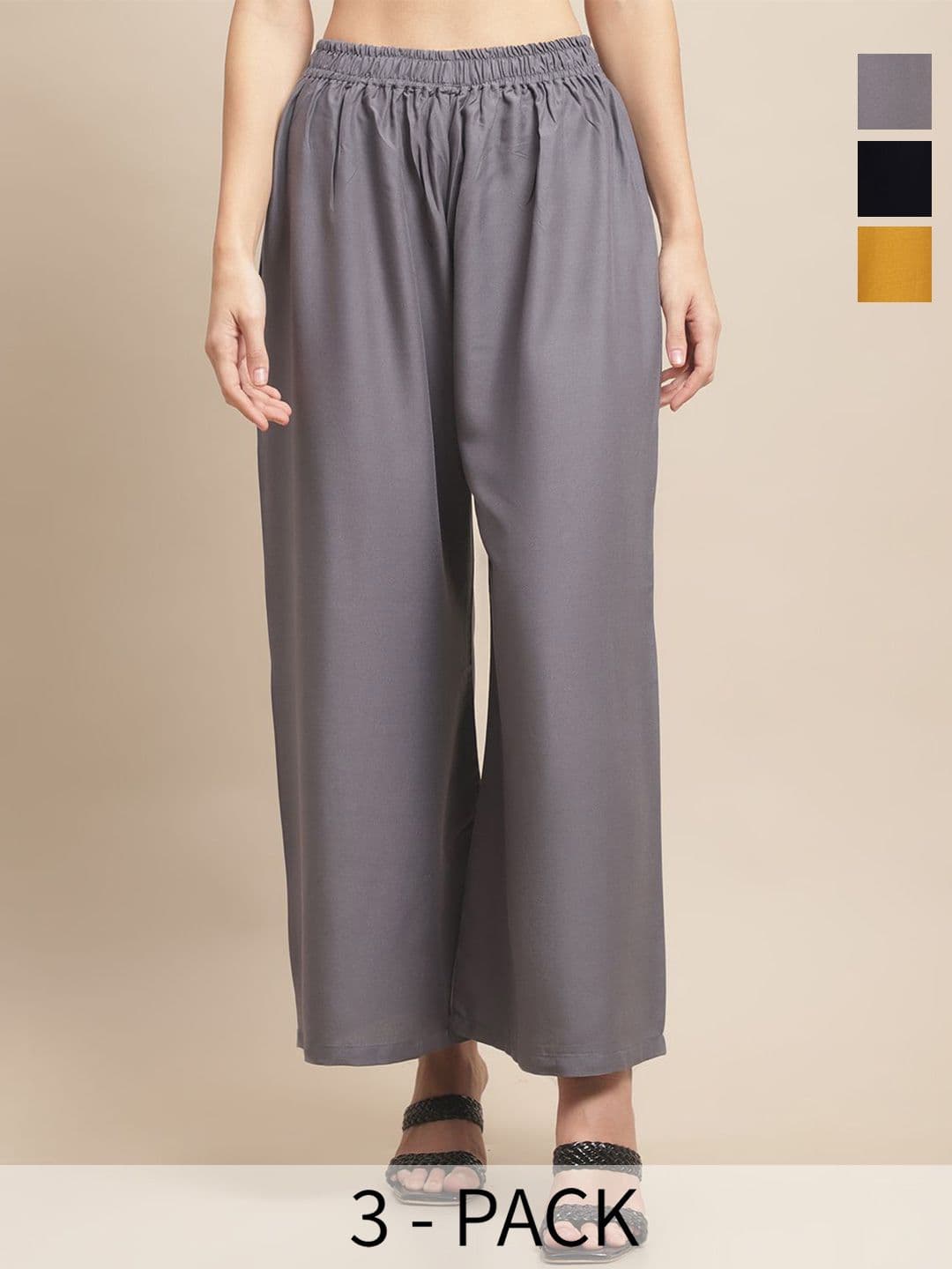 Valles365 by S.C. Women Set of 3 Flared Ethnic Palazzos - view 1