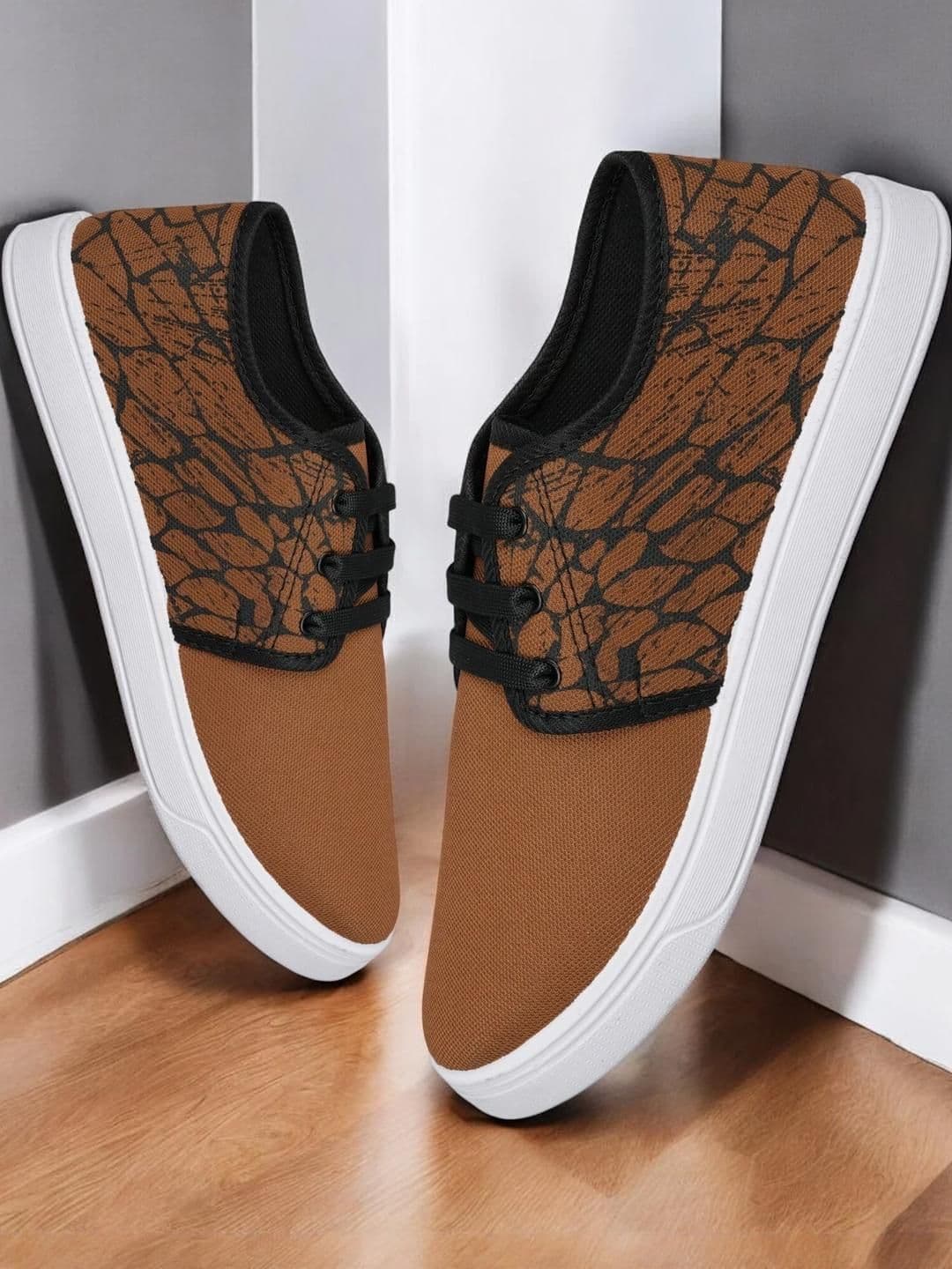 Free Kicks Men Tan Canvas Marking Running Sports Shoes - view 1
