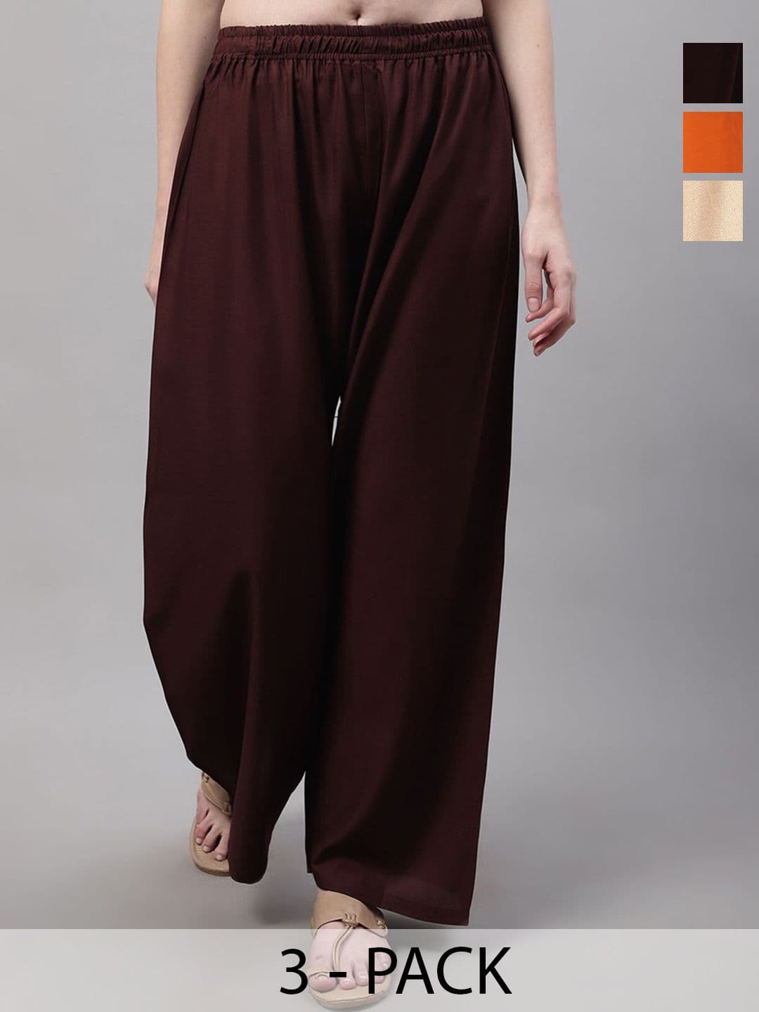 Valles365 by S.C. Women Pack Of 3 Flared Ethnic Palazzos - view 1
