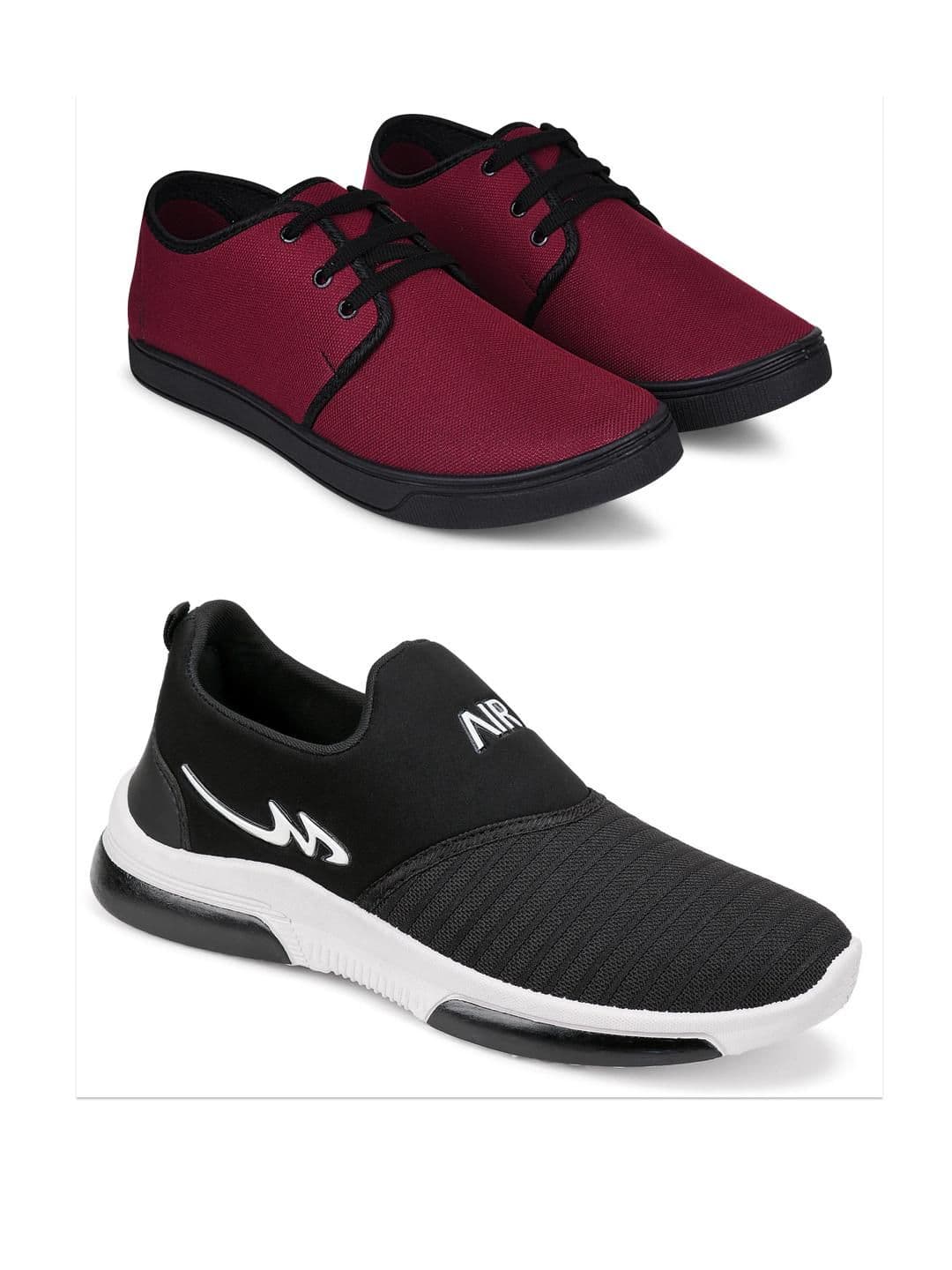 Free Kicks Men Black Mesh Marking Running Sports Shoes - view 1