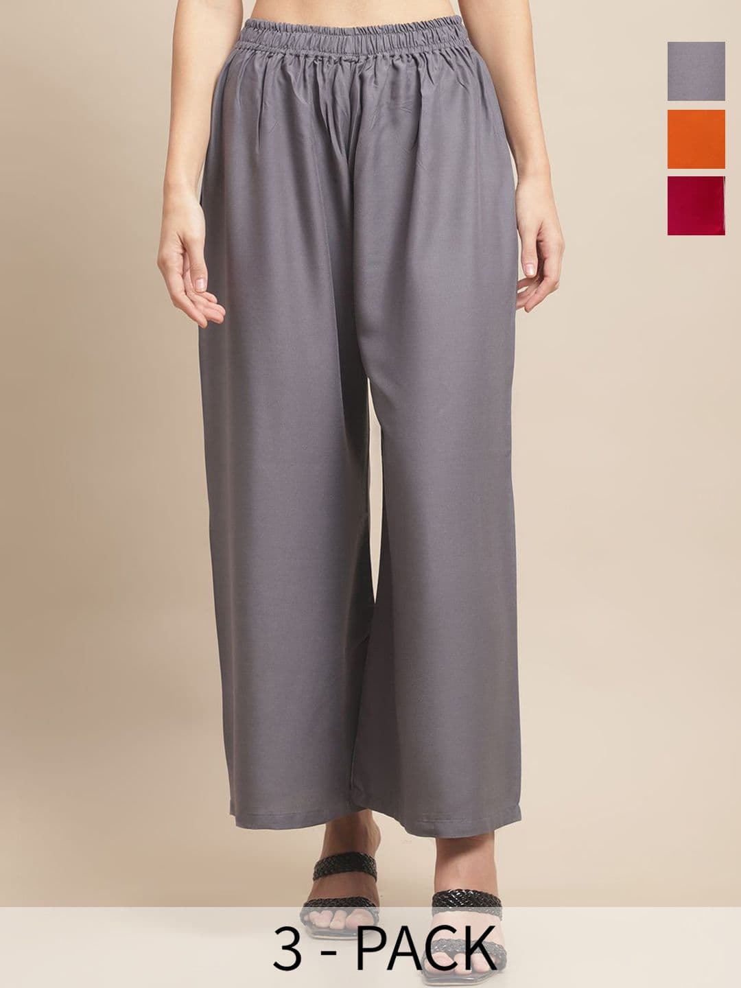 Valles365 by S.C. Women Pack Of 3 Flared Ethnic Palazzos - view 1