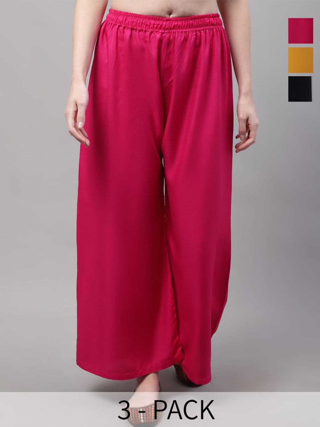 Valles365 by S.C. Women Set of 3 Flared Ethnic Palazzos - view 1