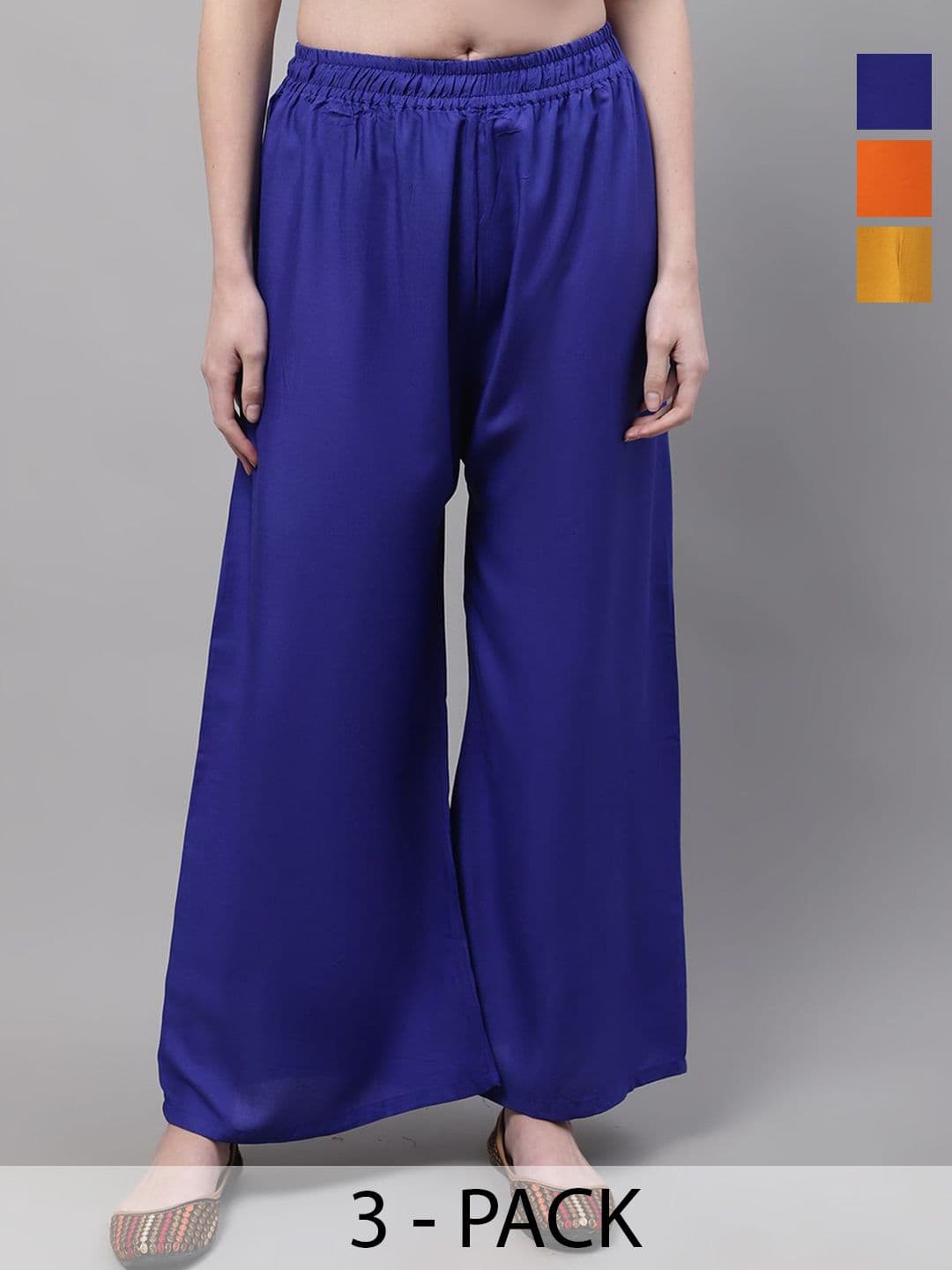 Valles365 by S.C. Women Selection Of 3 Flared Ethnic Palazzos - view 1