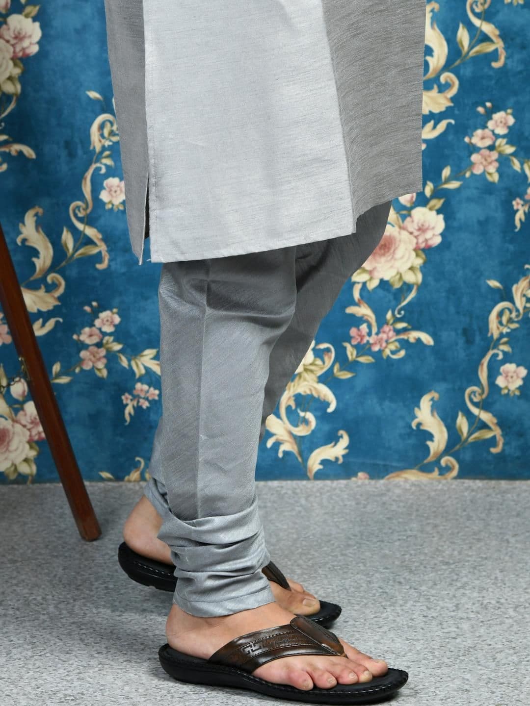 STEPHORN Pure Leather Slip-On Slippers with Stitched Sole & Textured Strap Design - view 1