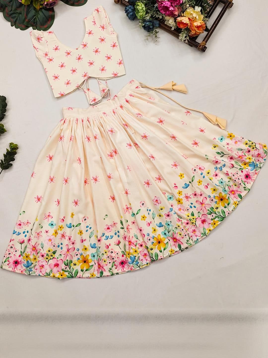 RJ ONLINE Printed Viscose Rayon Lehenga Choli - view 1