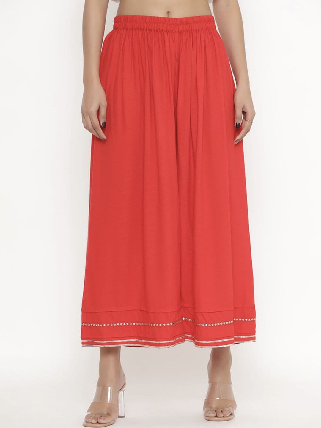 Moda Rapido Women Gota Patti Wide Leg Cropped Palazzos - view 1