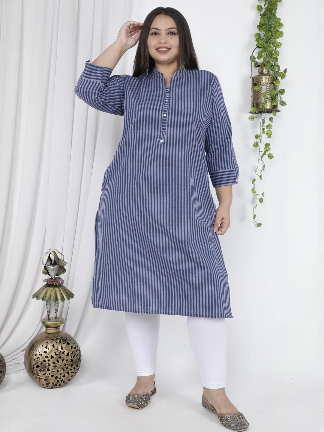 SHRITIKA Striped Straight Kurta - view 1