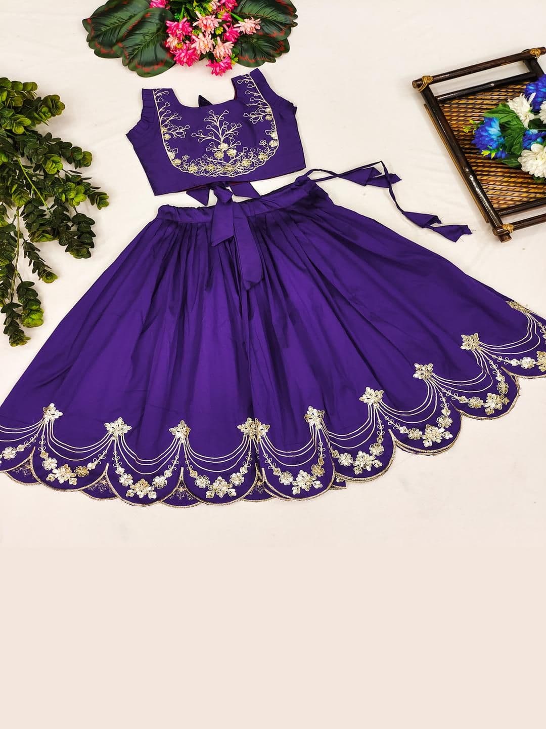 RJ ONLINE Embroidered Silk Lehenga Choli - view 1