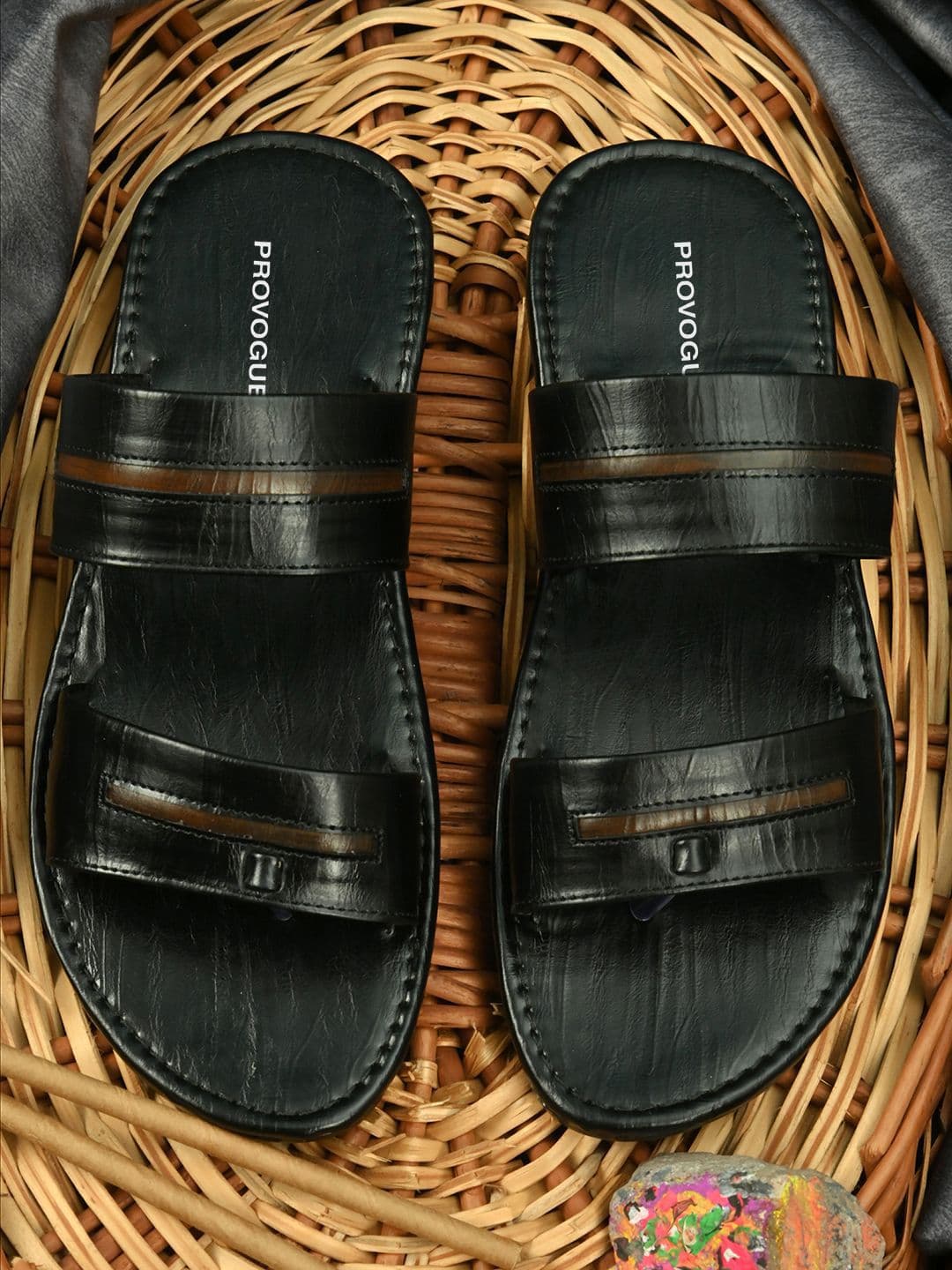 Provogue Men Solid Synthetic Leather Comfort Sandals - view 1