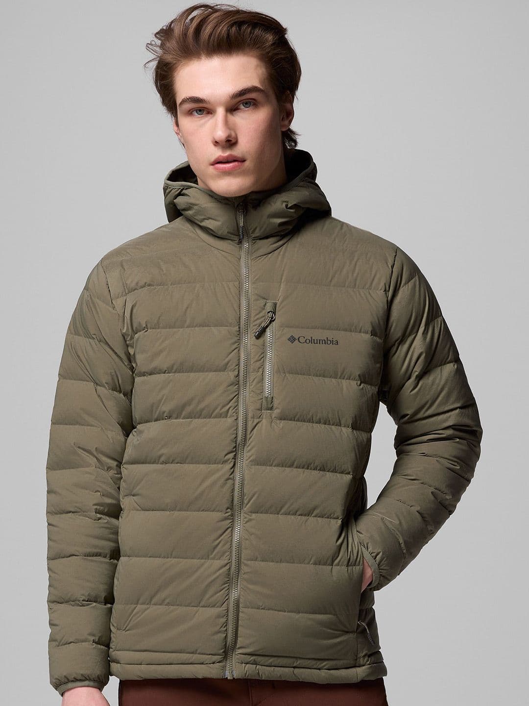 Columbia Drift Peak Stretch Lightweight Down Hooded Puffer Jacket - view 1