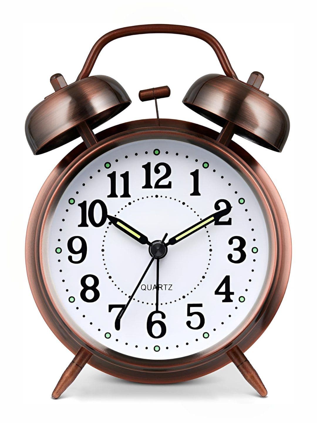 Kadio Copper-Toned & White Round Shaped Analogue Contemporary Alarm Clock - view 1