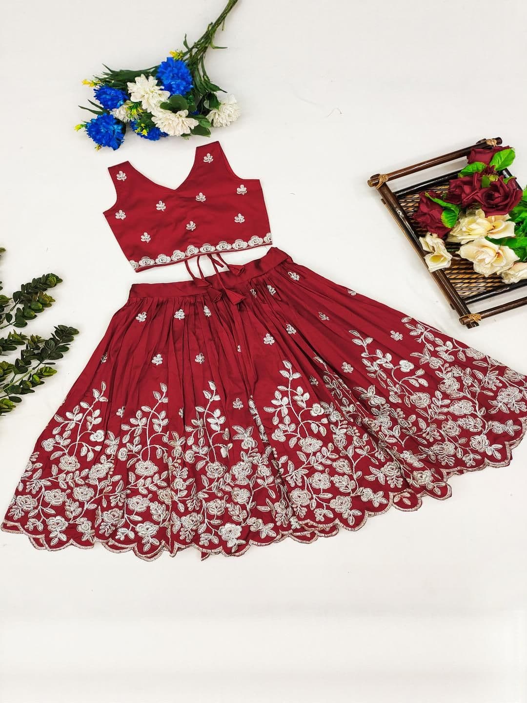 RJ ONLINE Embellished Silk Lehenga Choli - view 1