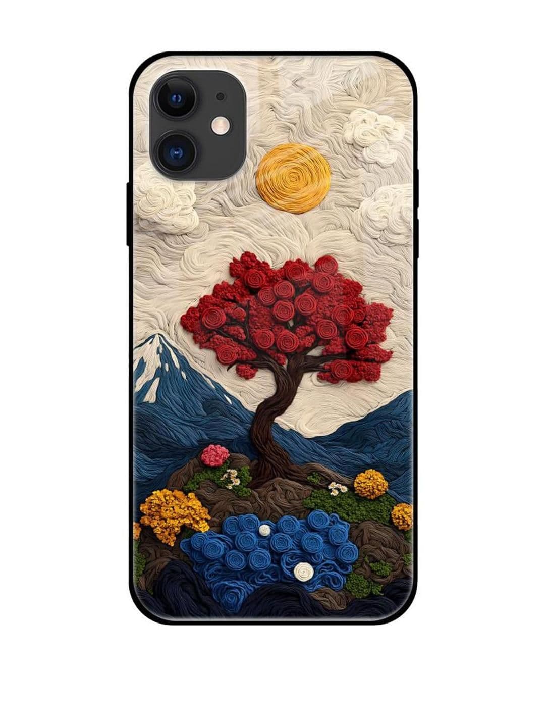QRIOH Floral Printed iPhone 12 Mini Back Case Mobile Accessories