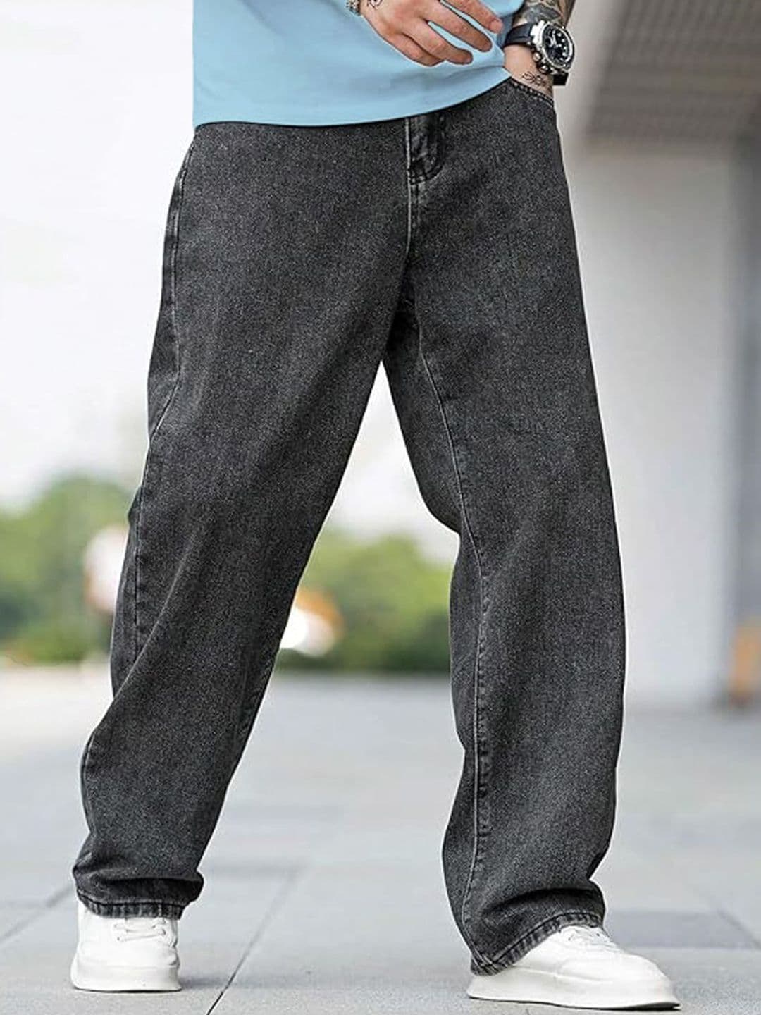 VYNTIQ Men Jean Straight Fit Mid-Rise Heavy Fade Jeans - view 1