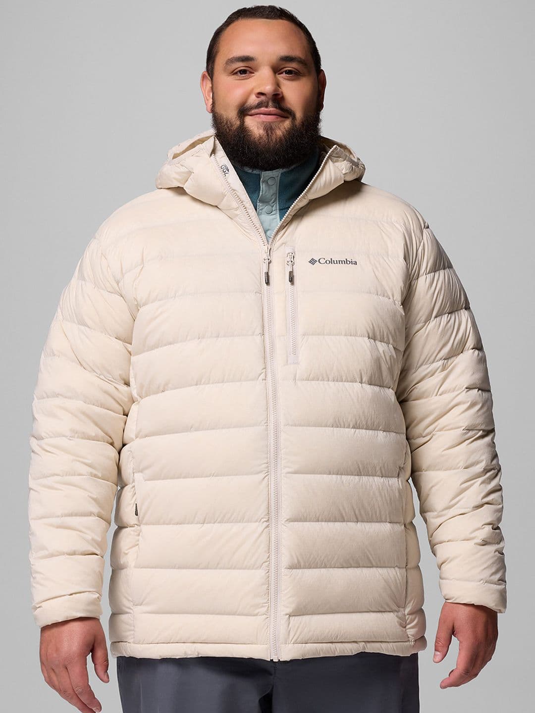 Columbia Men Hooded Solid Lightweight Casual Puffer Jacket - view 1