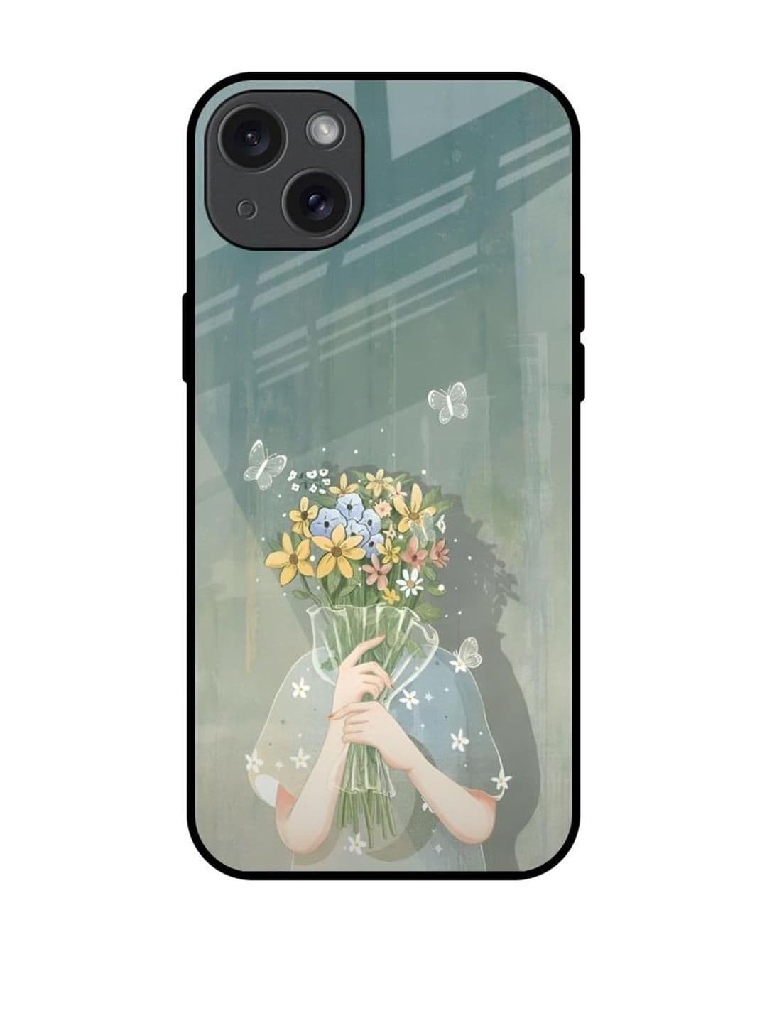 QRIOH Floral Printed iPhone 15 Plus Back Case Mobile Accessories
