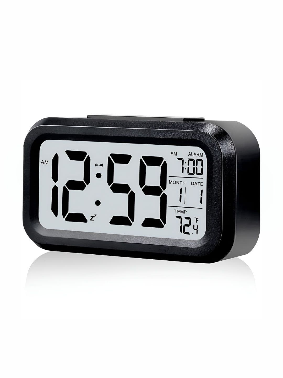 Kadio Black Rectangle Shaped Digital Art Deco Table Clock - view 1