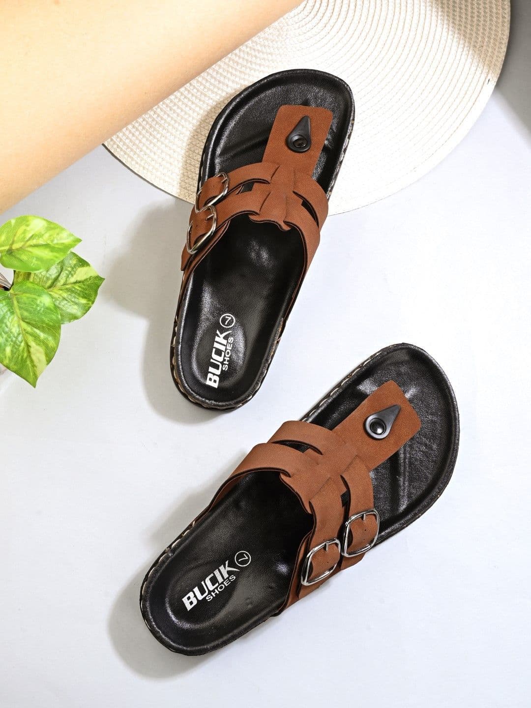 BUCIK Men Slip-On Regular Comfort Sandals with Buckles - view 1