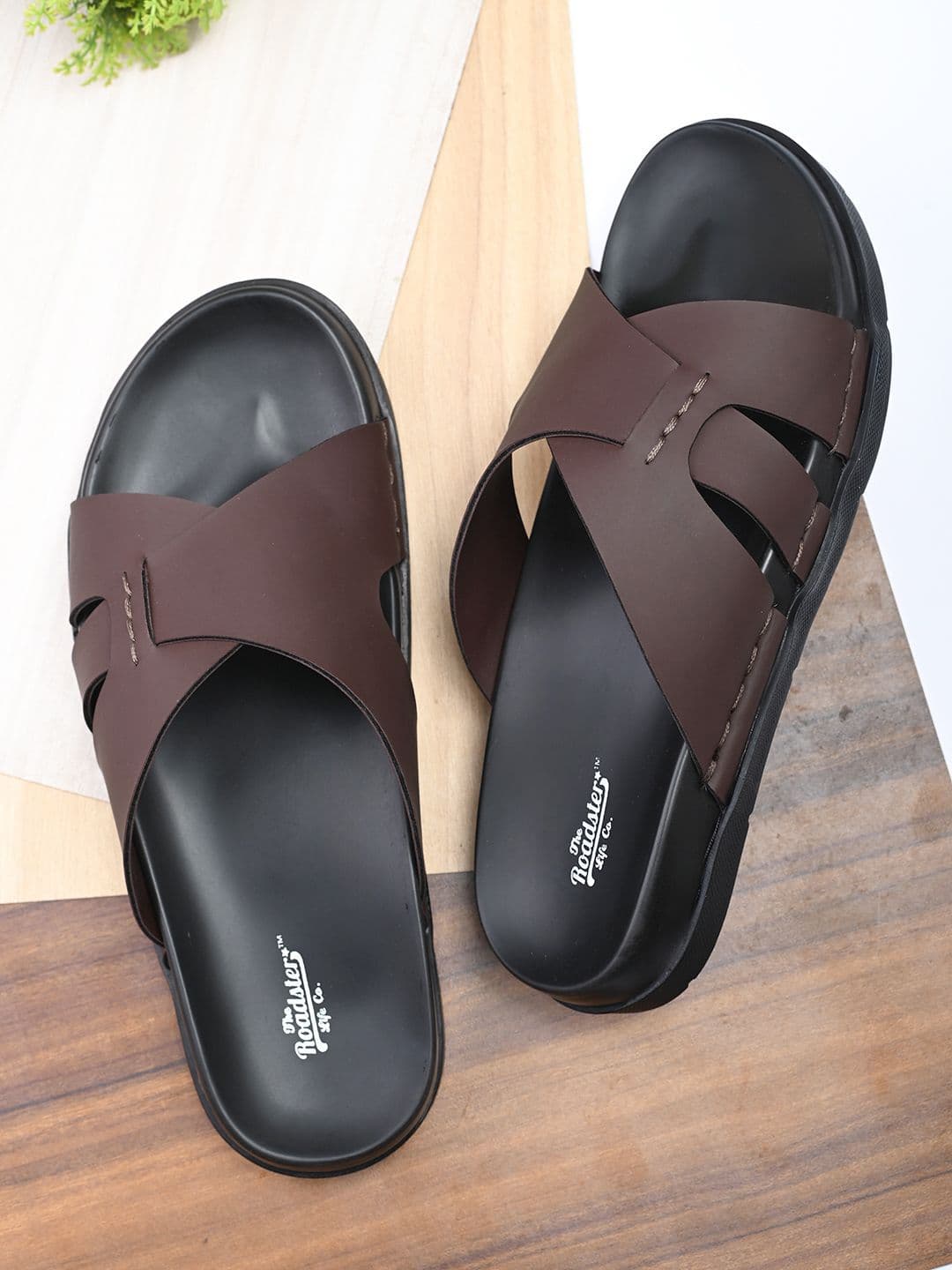 The Roadster Lifestyle Co Men Cross-Strap Slip On Flip Flops - view 1