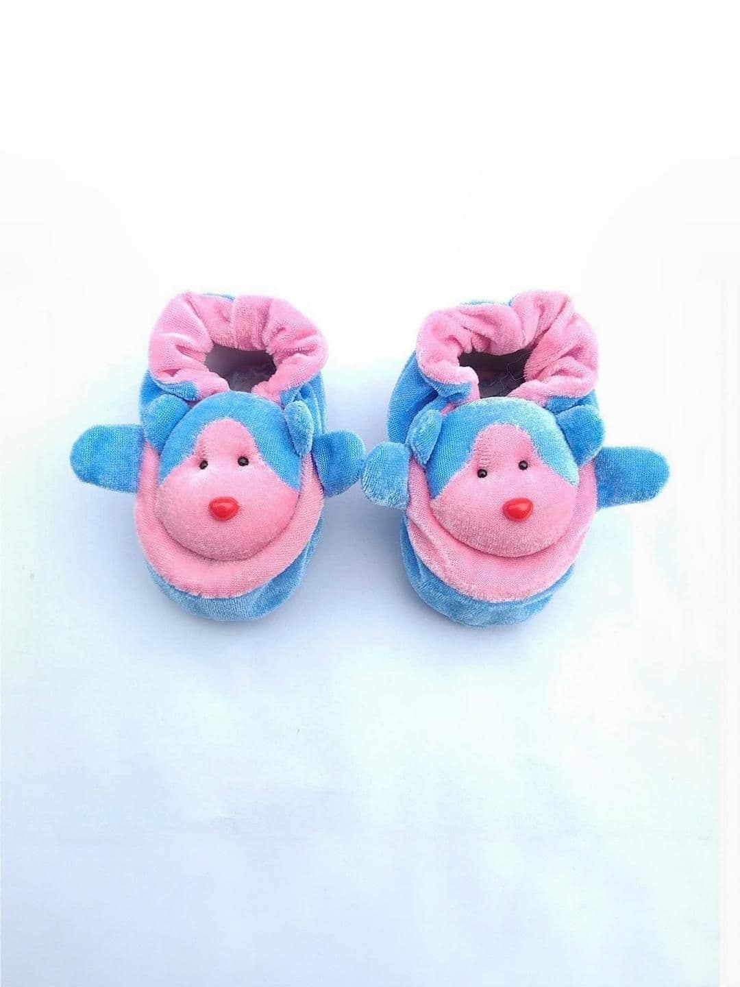 LMN CHILD CARE Kids Unisex Blue & Pink Cotton Booties - view 1