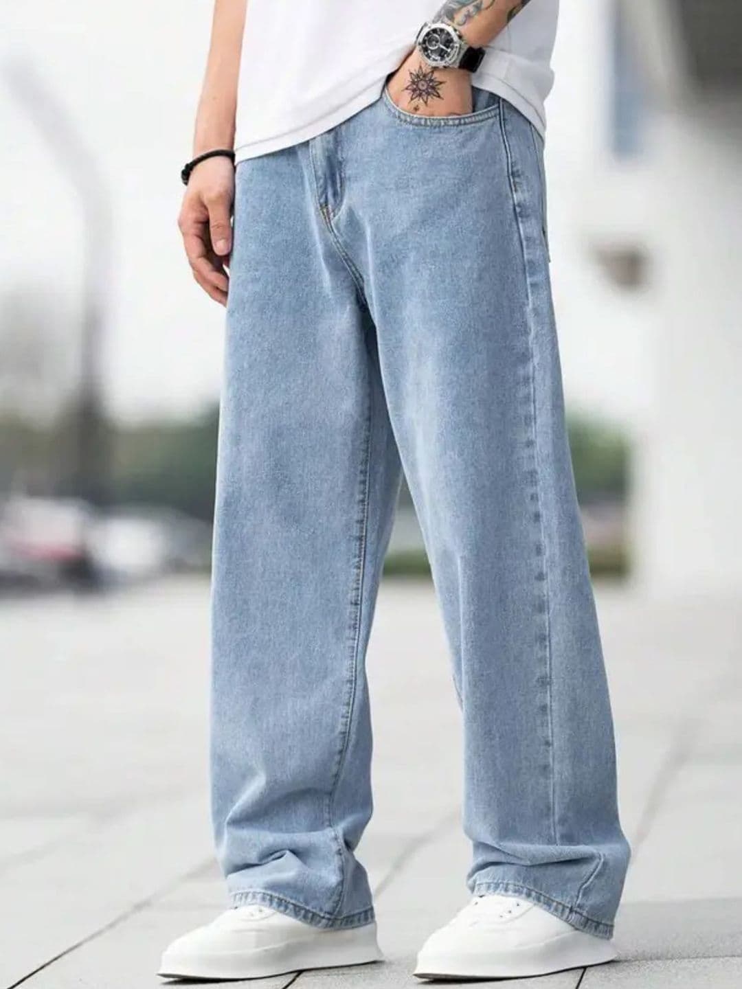 COMFITS Men Baggy Medium Shade Mid-Rise Jeans - view 1