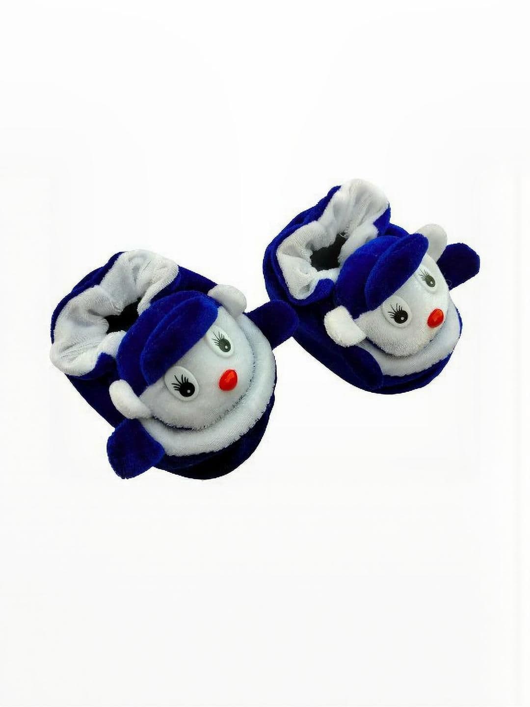 LMN CHILD CARE Unisex Kids Blue & White Cotton Booties - view 1