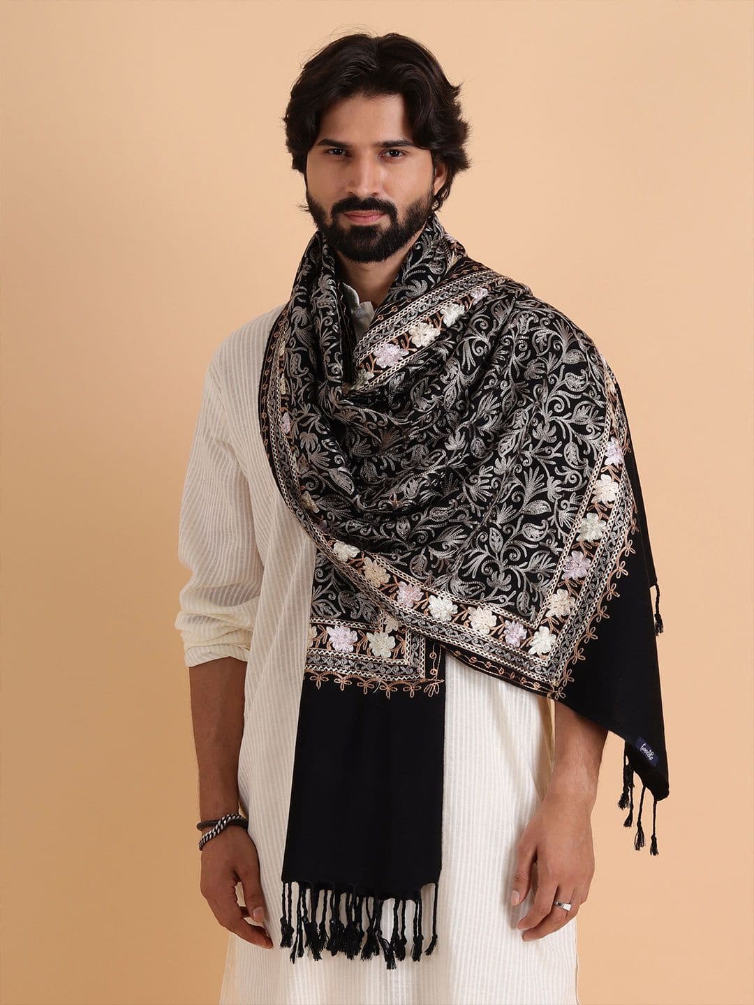 Tweedle Men Embroidered Stole - view 1