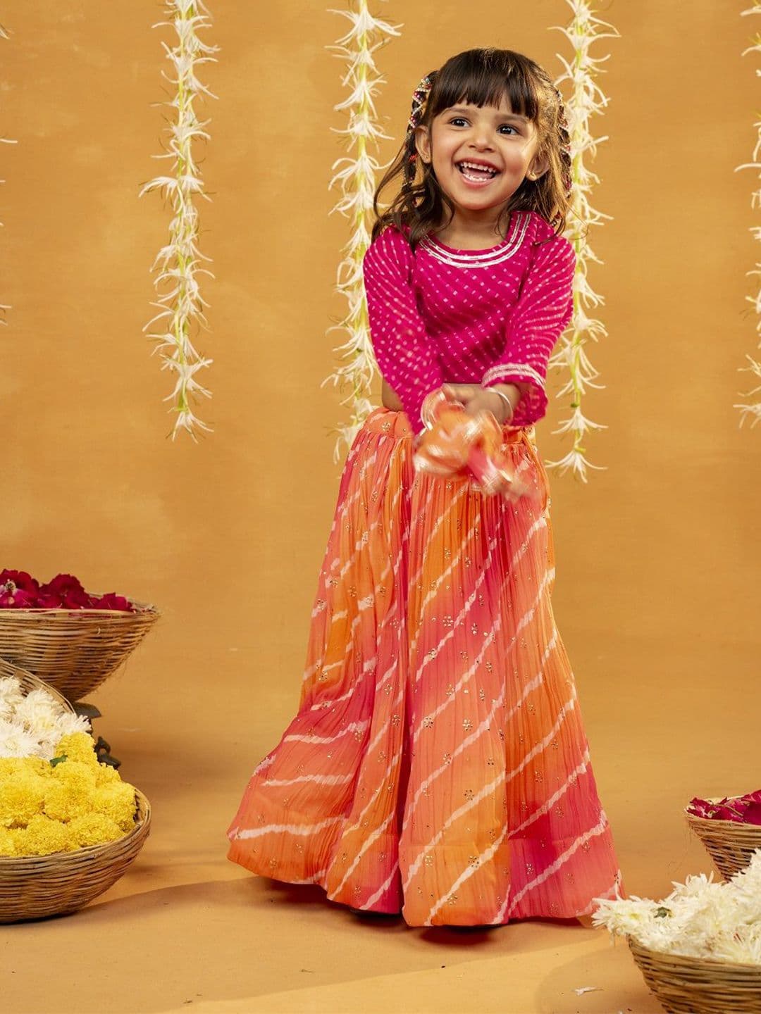 Jilmil Girls Printed Ready to Wear Lehenga & - view 1