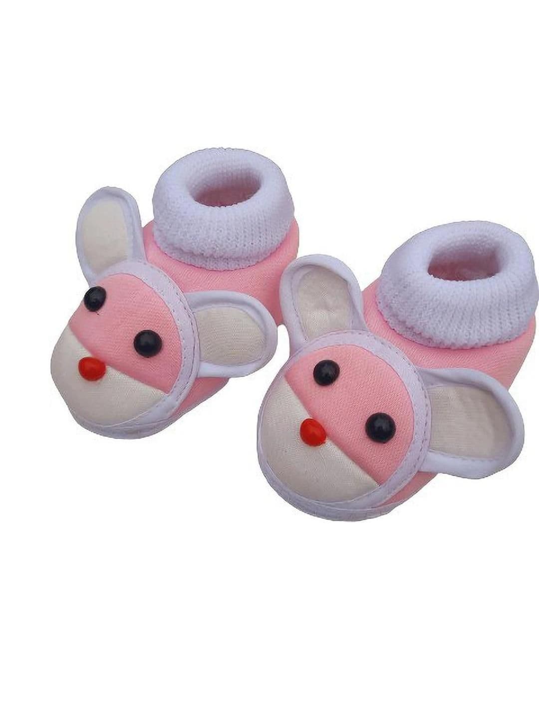 LMN CHILD CARE Unisex Kids White Cotton Booties - view 1