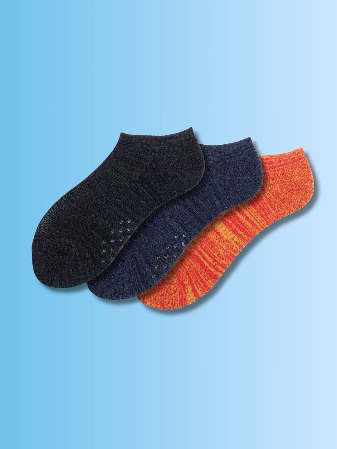 Soxytoes Unisex Pack of 3 Solid Cotton NoSlip Gripper Ankle Socks Zone - view 1