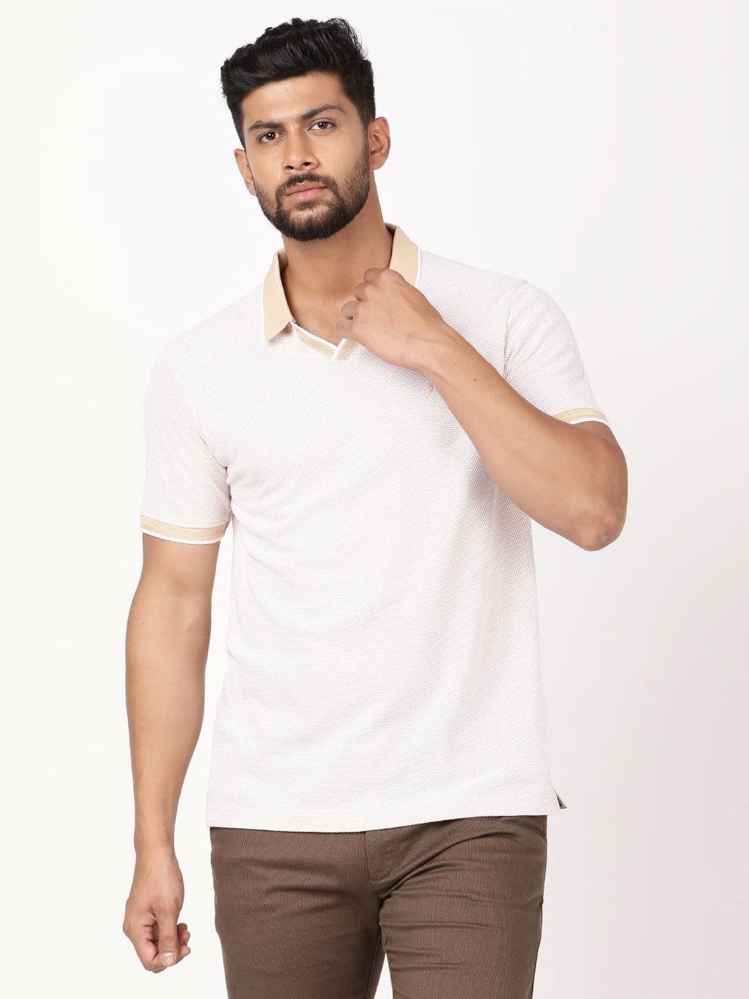 Indian Terrain Polo Collar Cotton T-shirt - view 1