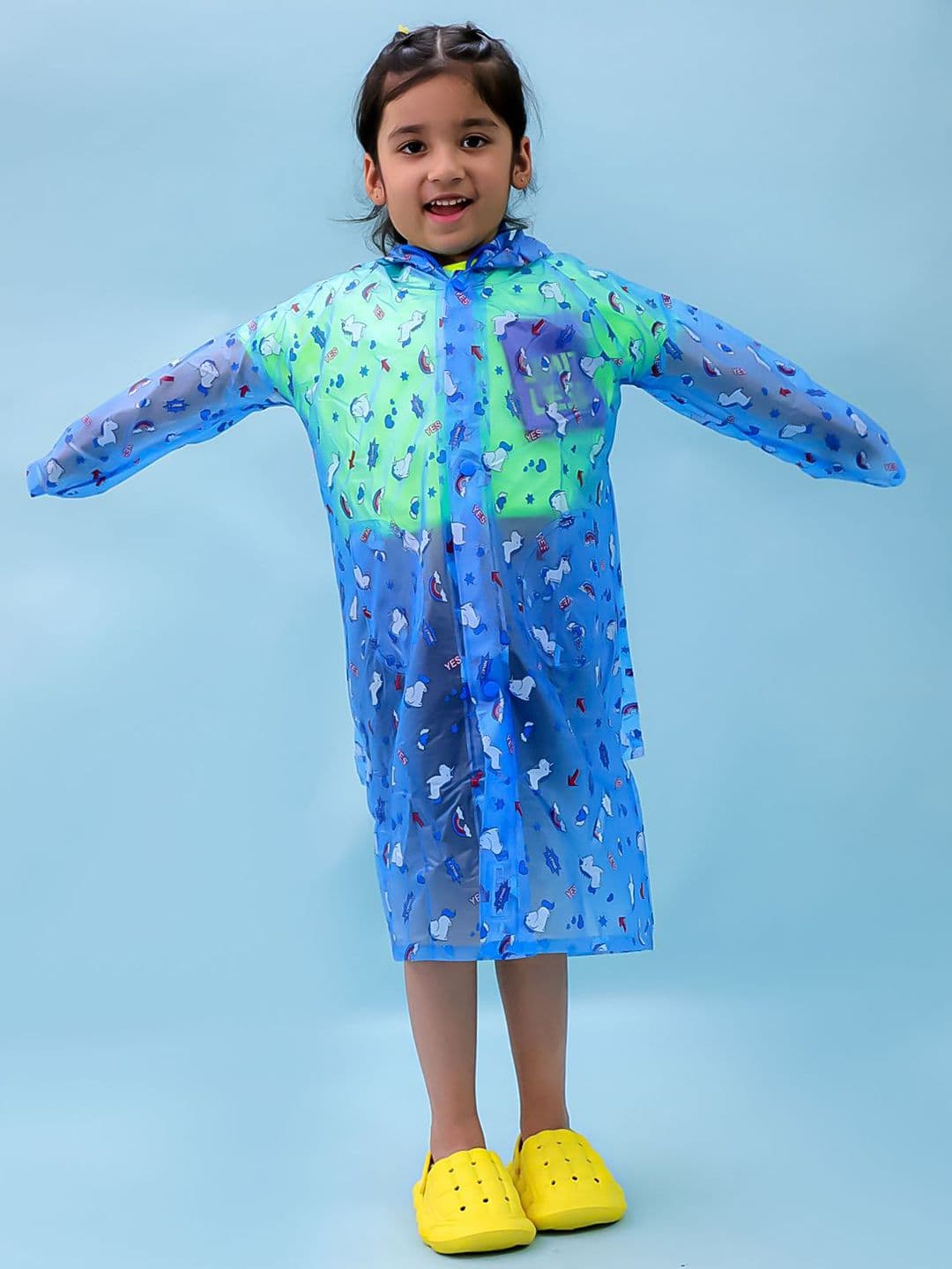 M'andy Girls Printed Hooded Raincoat - view 1