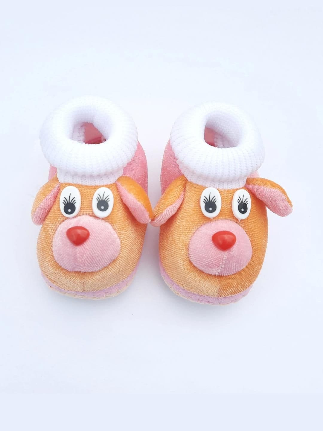 LMN CHILD CARE Unisex Kids Orange Cotton Booties - view 1