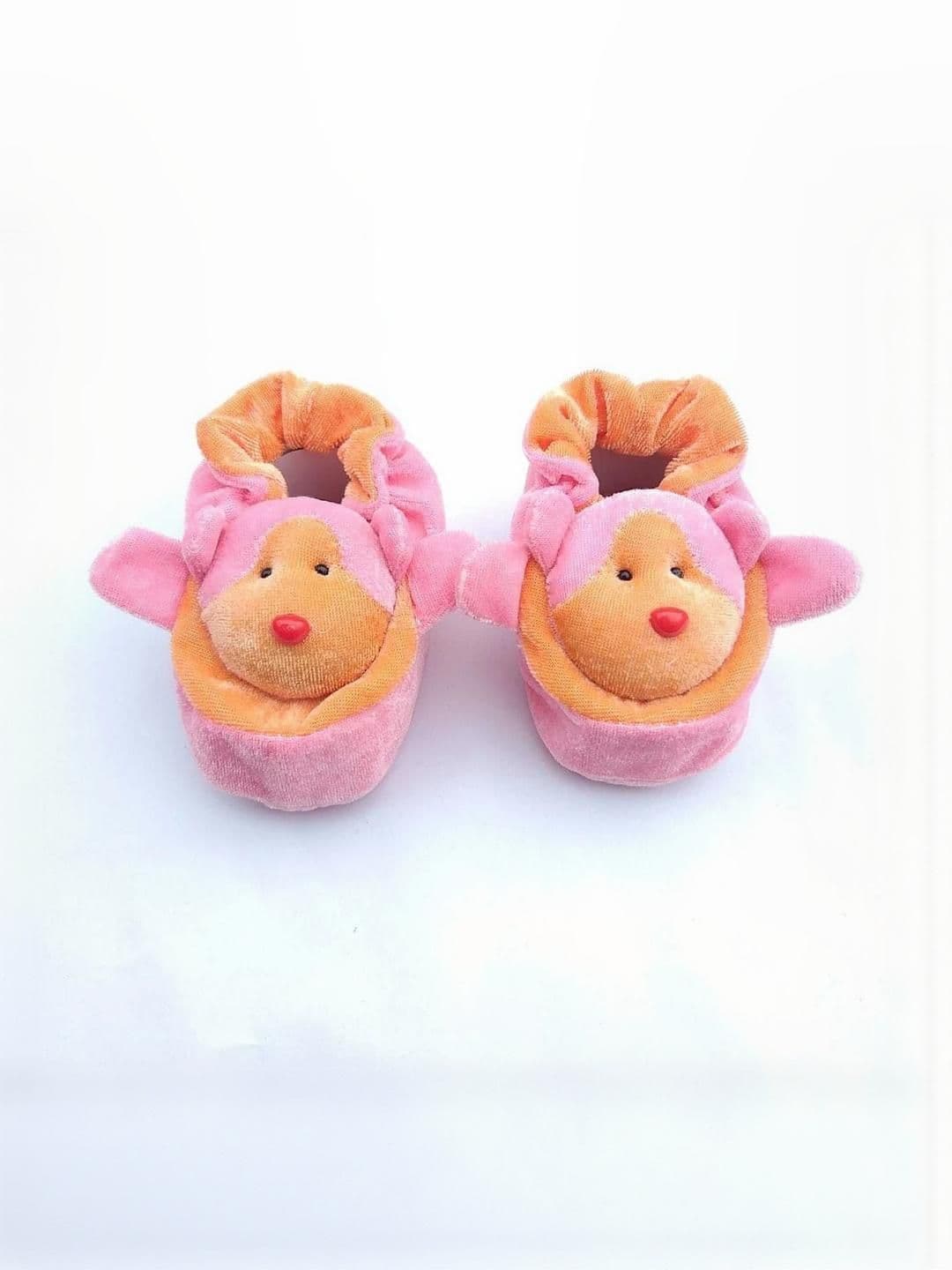 LMN CHILD CARE Kids-Unisex Pink Cotton Booties - view 1