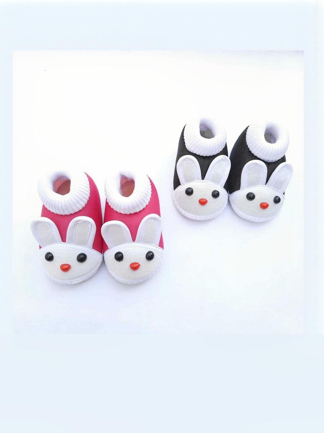 LMN CHILD CARE pink ,black Unisex Kids Cotton Booties - view 1