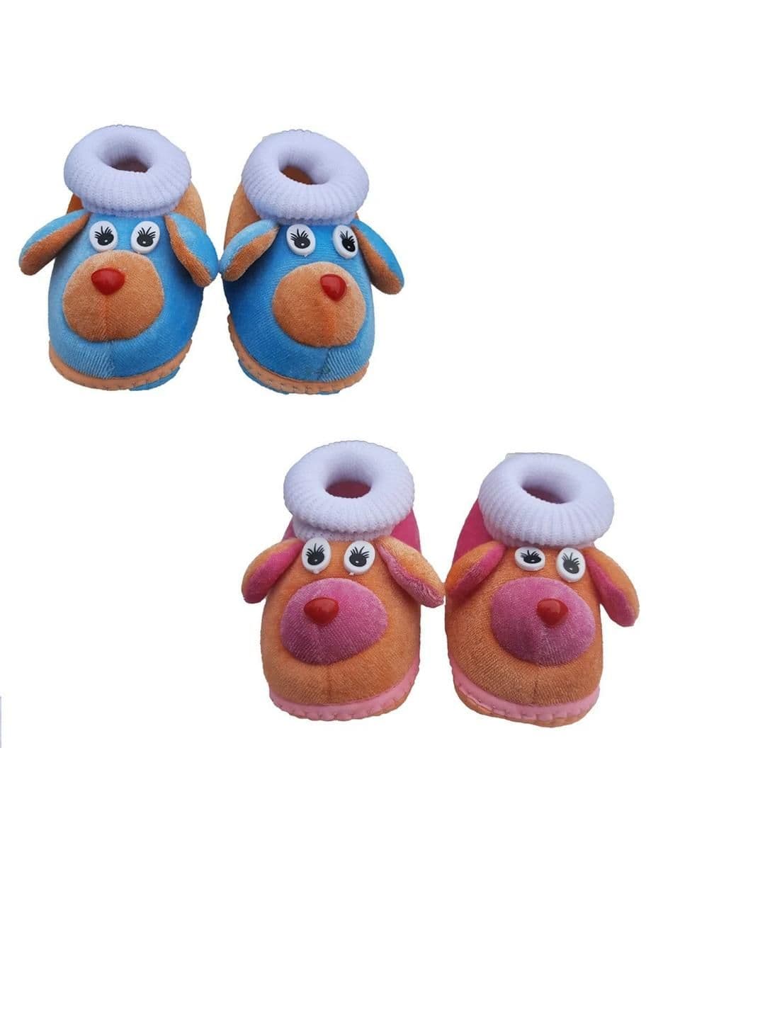 LMN CHILD CARE Kids-Unisex Orange Cotton Booties - view 1