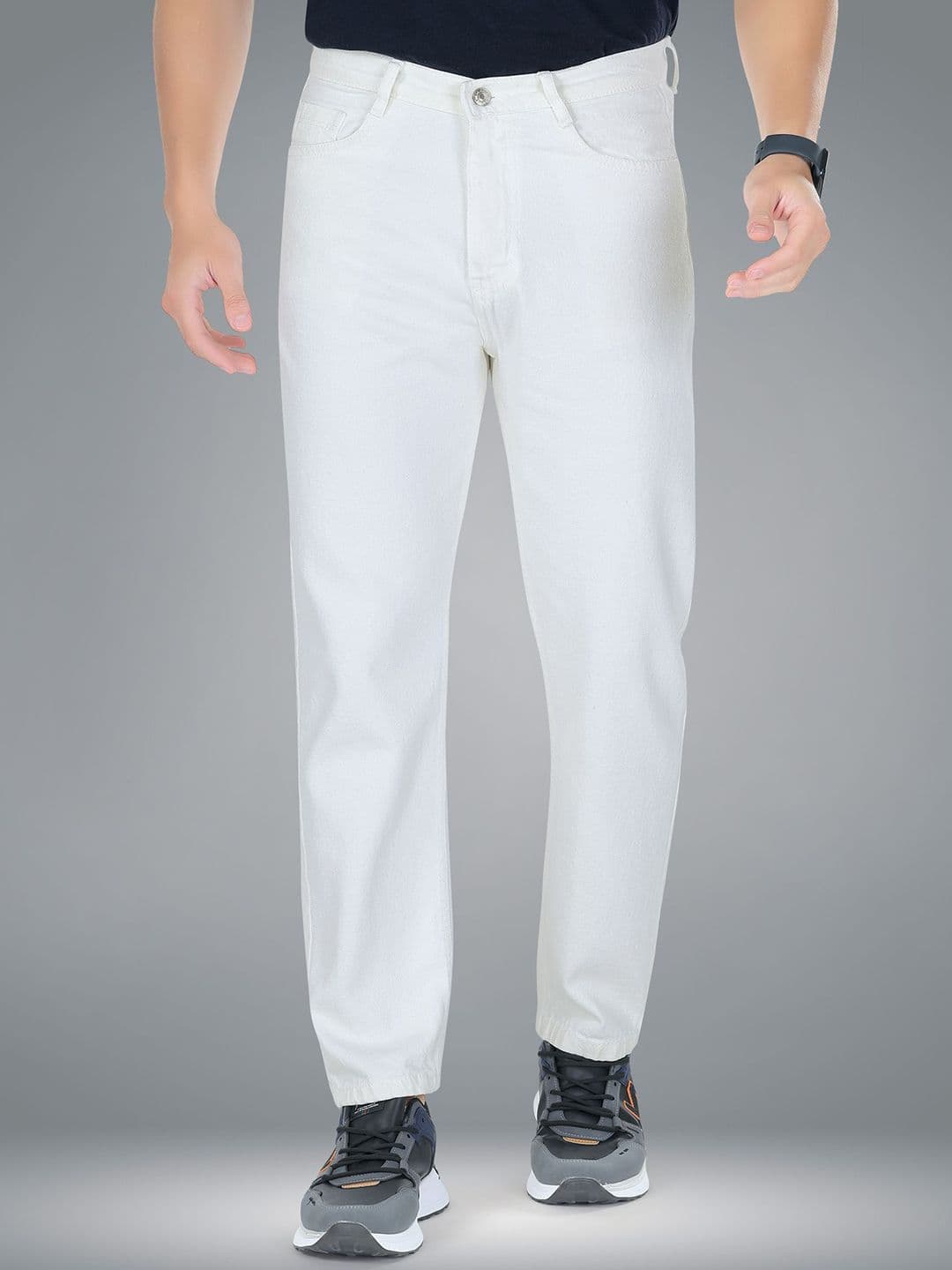 me Queen Men Straight Fit Clean Look No Fade Cotton Jeans - view 1