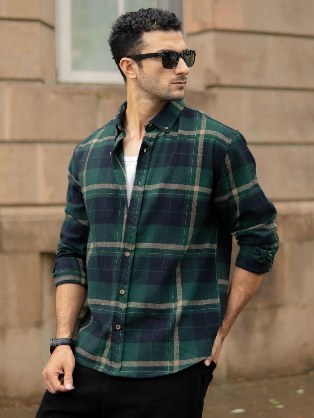Powerlook Tartan Checked Long Sleeves Shirt - view 1