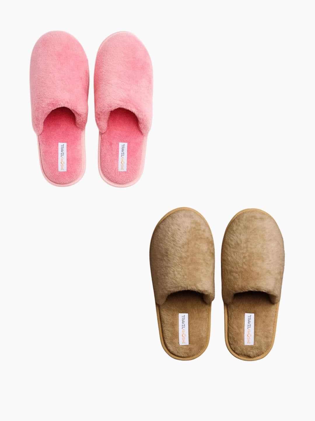 TRAVELKHUSHI Combo Of Soft Fur Home Slip-On Slippers - view 1