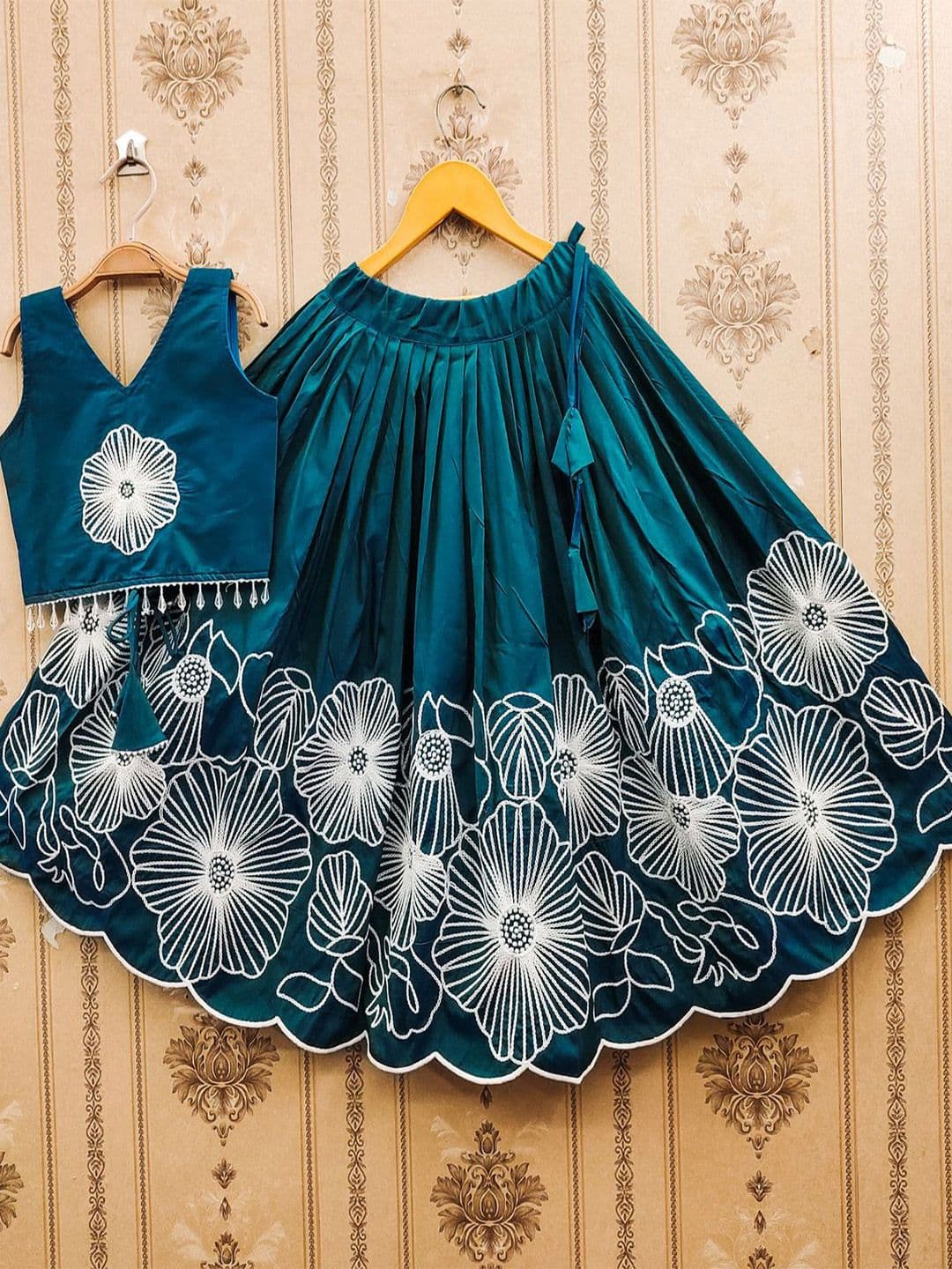Helene Girls Embroidered Thread Work Ready to Wear Lehenga & Blouse With Dupatta - view 1