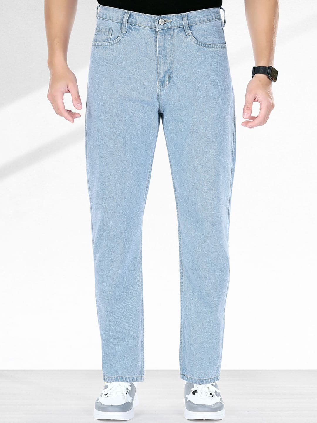 me Queen Men Cotton Mid-Rise Straight Fit Mid-Rise Jeans