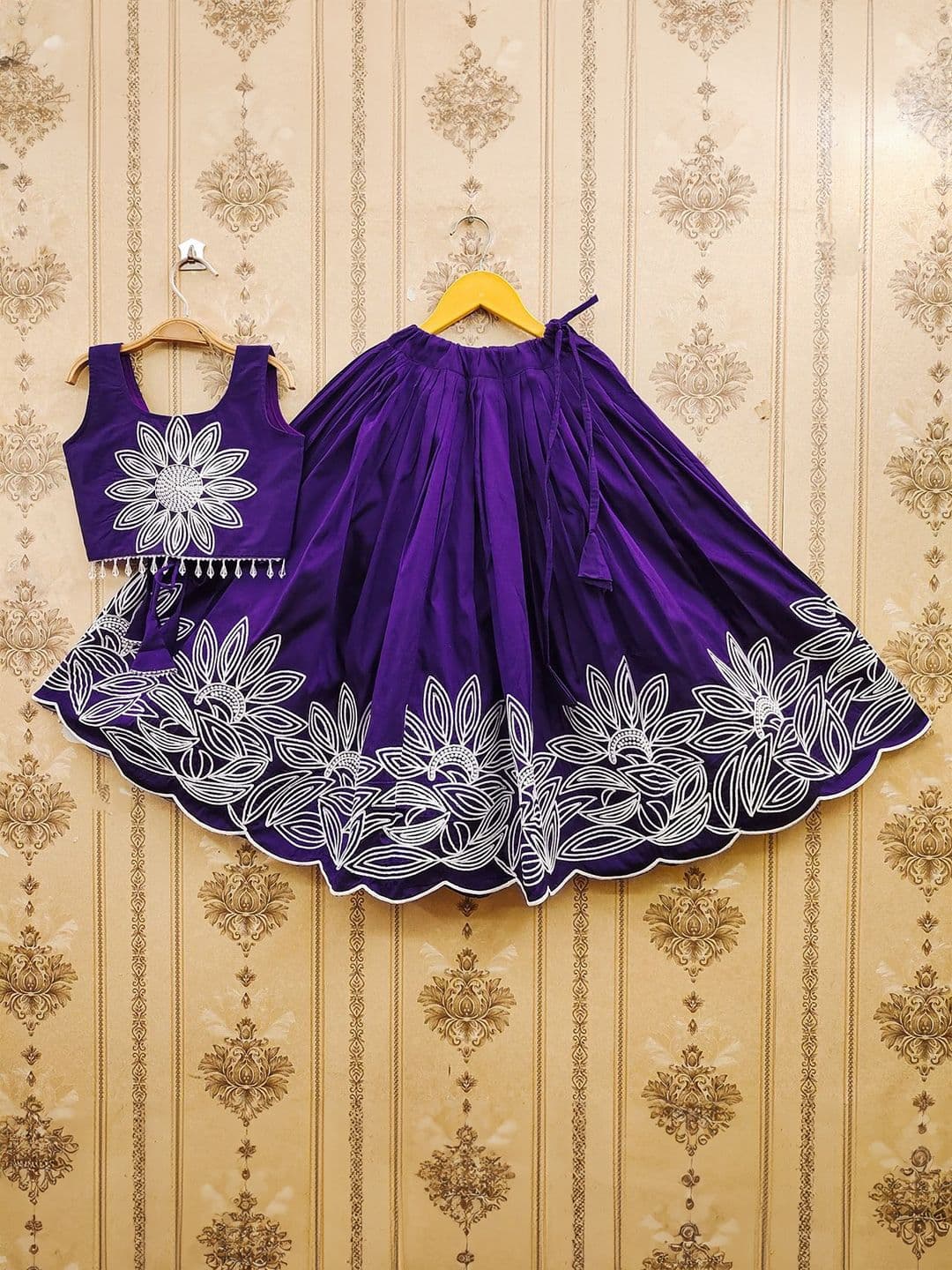 Helene Girls Floral Embroidered Thread Work Ready to Wear Lehenga & Choli - view 1